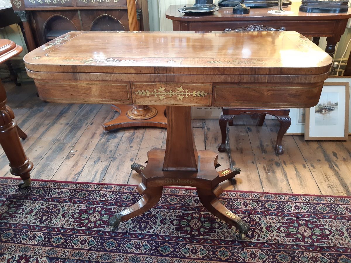 Regency rosewood card table